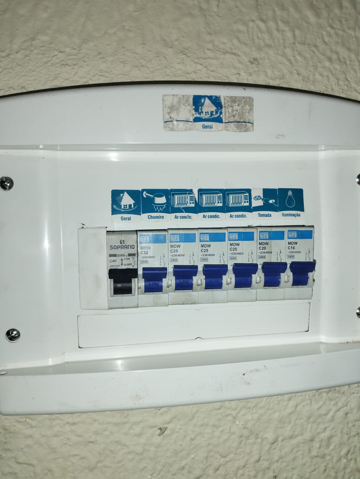 Quadro de distribuição finalizado